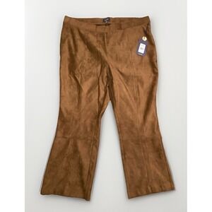 NWT NYDJ Lift Tuck Faux Suede Pull On Boot Cut Pants Size 18W Festival Business